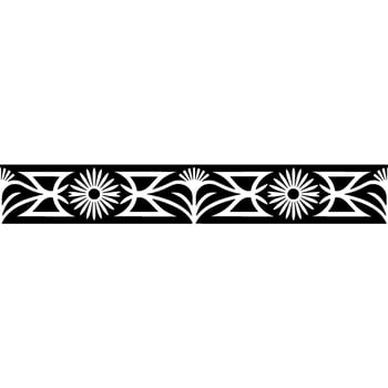 Art Deco Floral Border, Black and White, Decorative Element vector