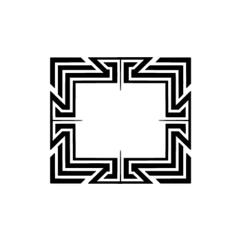 Geometric Frame in Black White - Modern, Minimalist Element vector