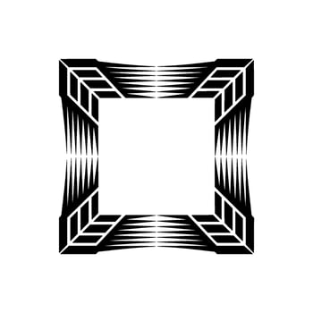 Geometric Black Frame on White Background, Bauhaus vector
