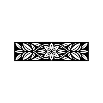 Elegant Floral Border Black White Decorative Element - Frame vector