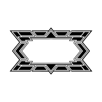 Geometric Art Deco Frame on White Background, Ornate vector