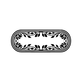 Elegant Floral Frame Black and White Botanical - Leaves vector