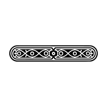Ornate Black and Silver Border on White Background vector