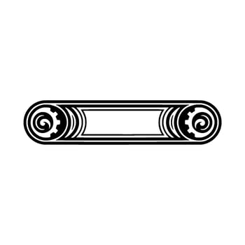 Abstract Black and White Element Modern Gear Scroll vector