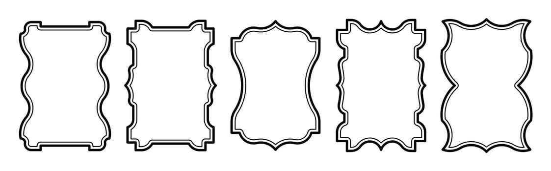 Collection of Decorative Frames and Borders. with line art design style vector