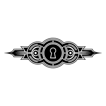 Art Deco Keyhole Ornament Security, Elegance vector