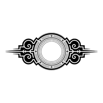Elegant Art Deco Emblem Black White Decorative Border vector