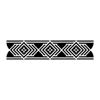 Geometric Black and White Decorative Border Element on White Background vector