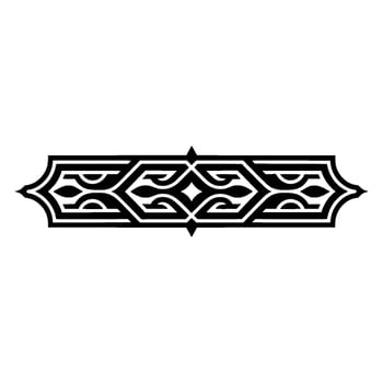 Geometric Black Pattern Ornament on White, Decorative Border vector