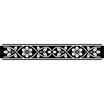 Elegant Black and White Floral Border for vector