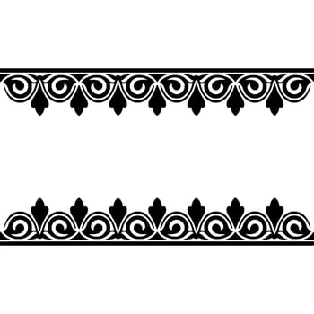 Elegant Black Floral Border on Gradient Background, Frame vector