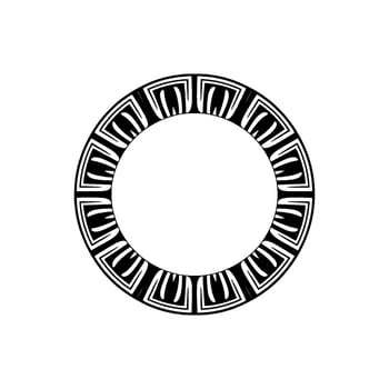 Geometric Black and White Circular Pattern on White Background vector