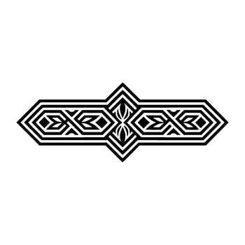 Geometric Line Art Border, Decorative Black and White vector