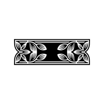 Ornate Floral Element in Black White on Gradient Background vector