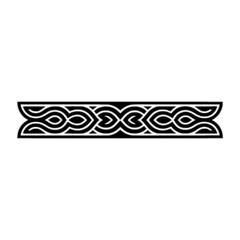 Black and White Celtic Knot Border, Minimalist vector