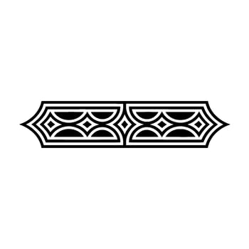 Geometric Ornamental Black and White Border on White Background vector