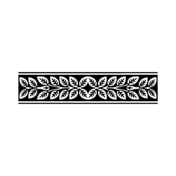 Black and White Decorative Leaf Border vector