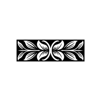 Elegant Floral Border, Monochrome, Symmetry, Element vector