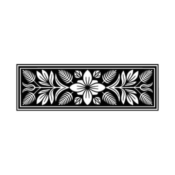Elegant Floral Border in Black White, Decorative Element, Ornament vector