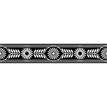Floral Border Ornament Monochrome, Decorative Pattern vector