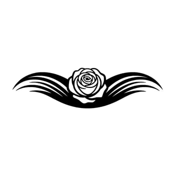 Elegant Black Rose, Illustration on White Background vector