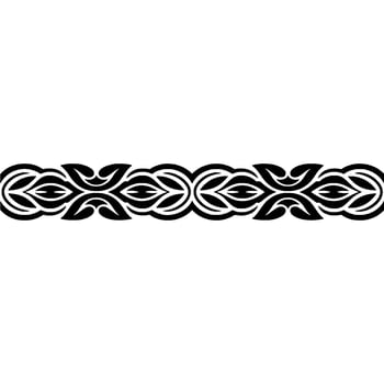 Ornate Black Floral Border on White Background - Pattern vector