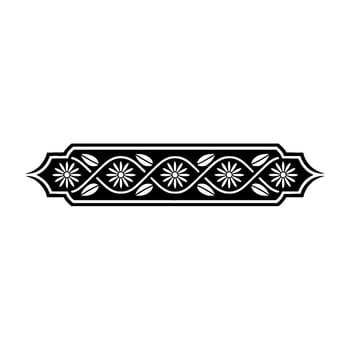Floral Border, Decorative Element, Black White vector