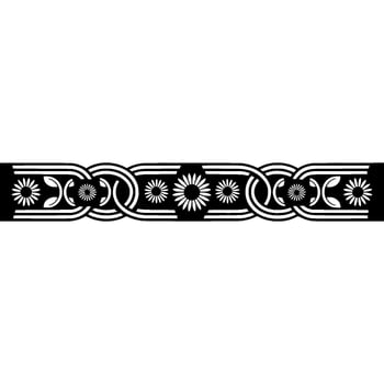 Elegant Floral Border in Black White, Decorative - Daisy vector