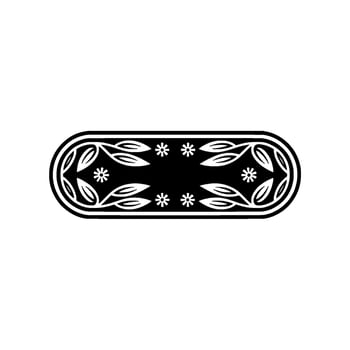 Minimalist Floral Frame Black White Ornamental vector
