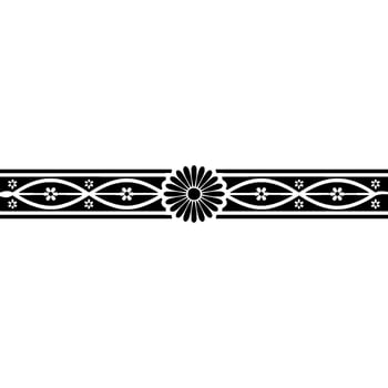 Elegant Black and White Floral Border - Pattern - Floral border vector