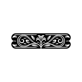 Elegant Black and White Floral Scrollwork Border - Ornament vector