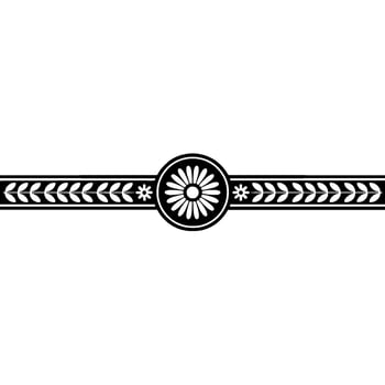 Minimalist Floral Border - Black and White Decorative Element, Pattern vector