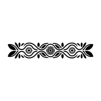 Elegant Black Floral Border on White, Decorative Ornament, Leaves vector