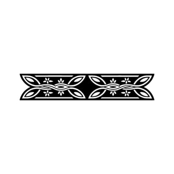 Black and White Ornamental Border with Floral Details vector