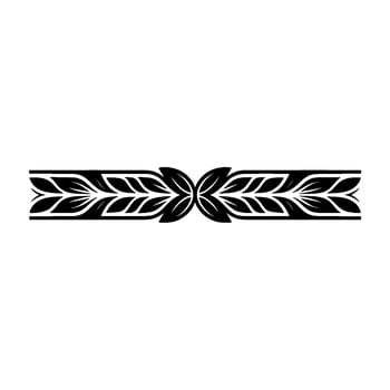 Elegant Black Leaf Border on White, Decorative Element vector
