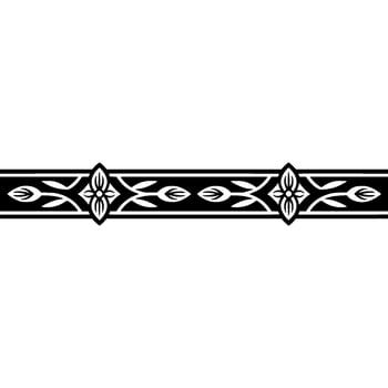 Elegant Floral Border in Black and White, Illustration - Decorative vector