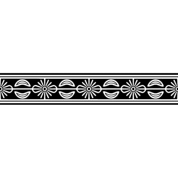 Elegant Black and White Decorative Border , Floral Pattern vector