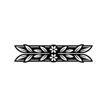 Elegant Floral and Leaf Border in Black and White vector