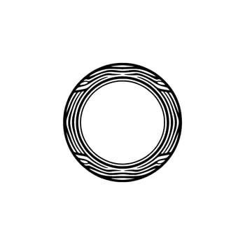 Minimalist Black White Decorative Ring Element, Abstract vector