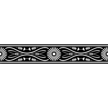 Elegant Floral Border in Black and White, Daisy vector
