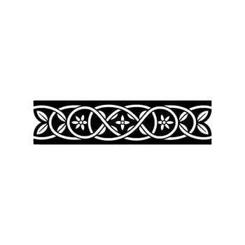 Elegant Black and White Floral Border , Celtic Knotwork Style vector