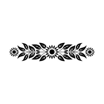 Floral Silhouette Border - Sunflower Leaf Decoration vector