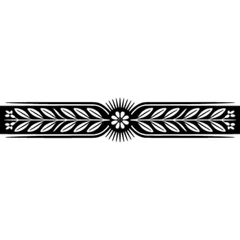 Elegant Floral Border in Black and White, Decorative Element - Decoration vector