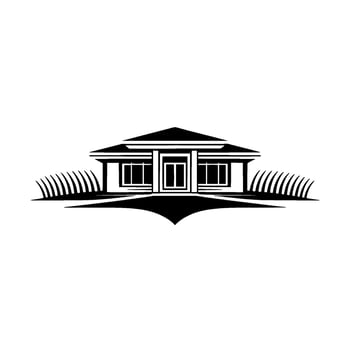 Minimalist Modern Home Silhouette - Architecture vector