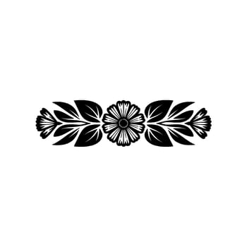 Black Floral Border - Minimalist Flower Leaf vector