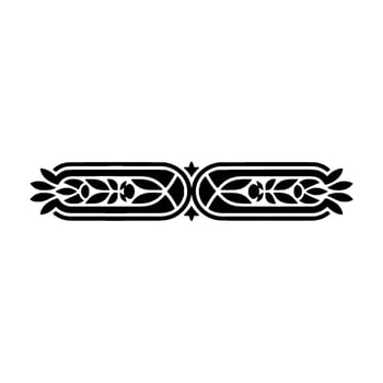 Elegant Black Ornamental Border on White Background, Floral vector