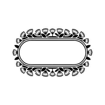 Floral Frame Border, Minimalist Black White , Elegant Invitation Element vector