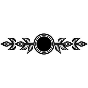 Minimalist Laurel Wreath Crest in Black and White vector