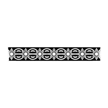 Elegant Floral Border, Black White, Decorative Ornament vector