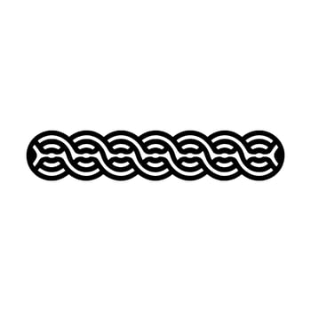 Minimalist Celtic Knot Border, Black White vector